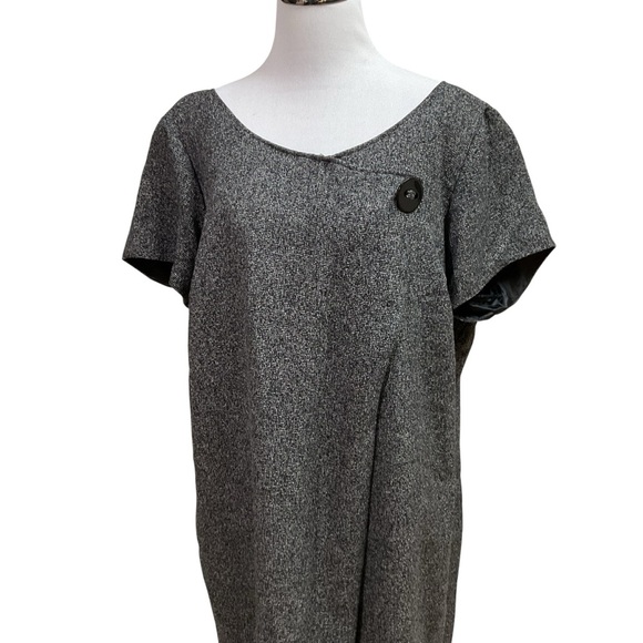 Lane Bryant Women's Size 22 Sheath Dress Wool Look NWT Pleated Accent Button - Picture 2 of 9